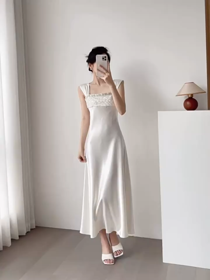 Mailyn Embellished Satin Dress