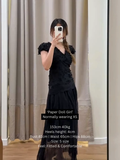 Chandriene 3D Floral Skirt Set (Discounted-M, L size)