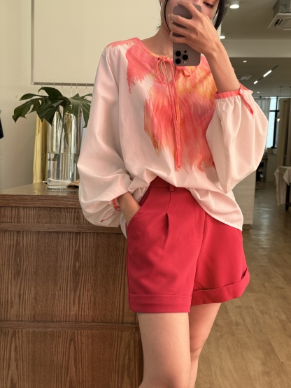 Virginia Floral Lantern Sleeve Top