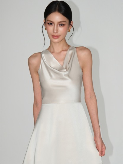 Leonie Satin Cowl Mini Dress