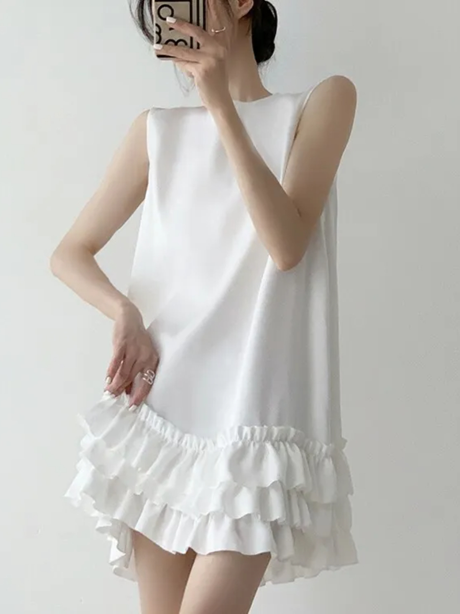 Landye Layered Trim Shift Dress-The Black Bow-