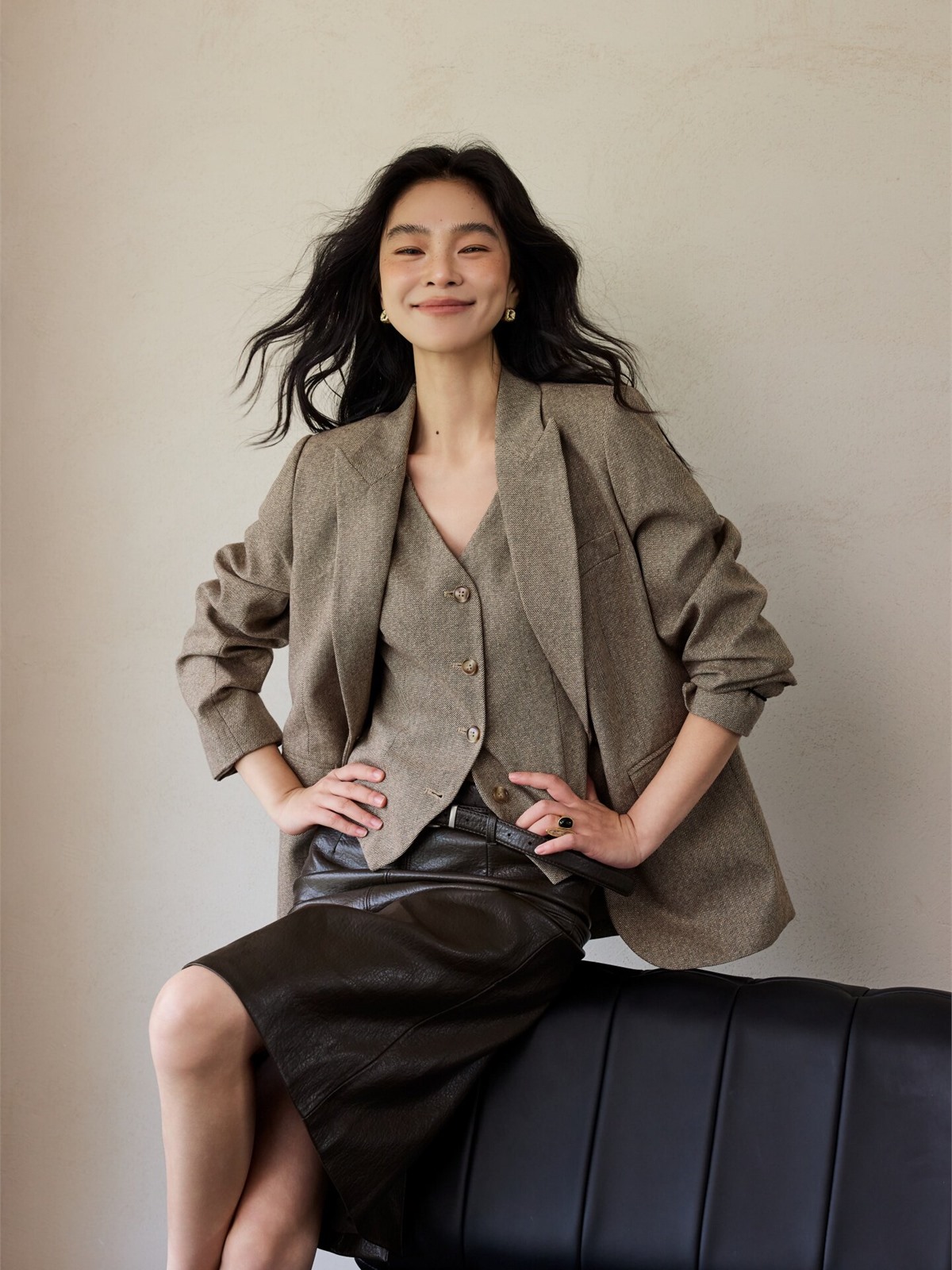 Honory Textured Blazer & Vest (Sold Separately)