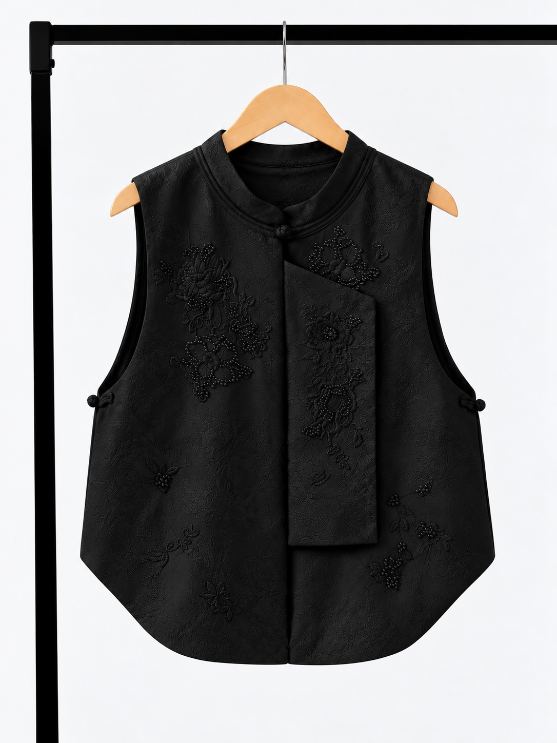 Yu Xuan Asymmetric Embroidered Oriental Vest