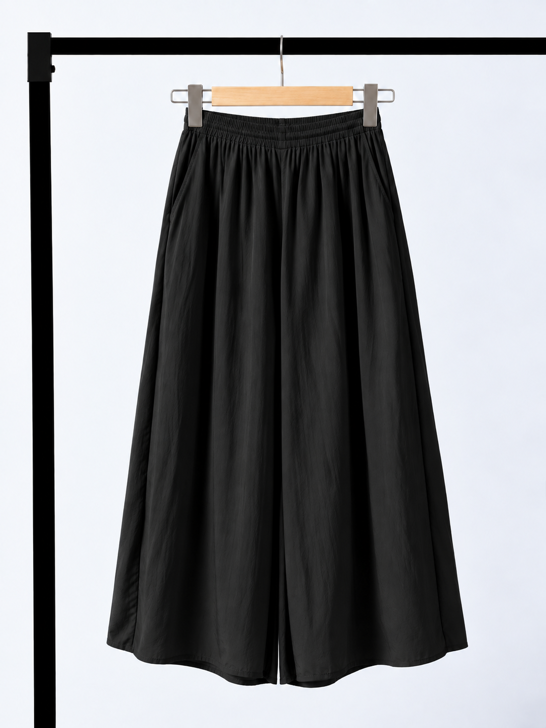Yan Hang Sofr-Draped Wide Leg Pants