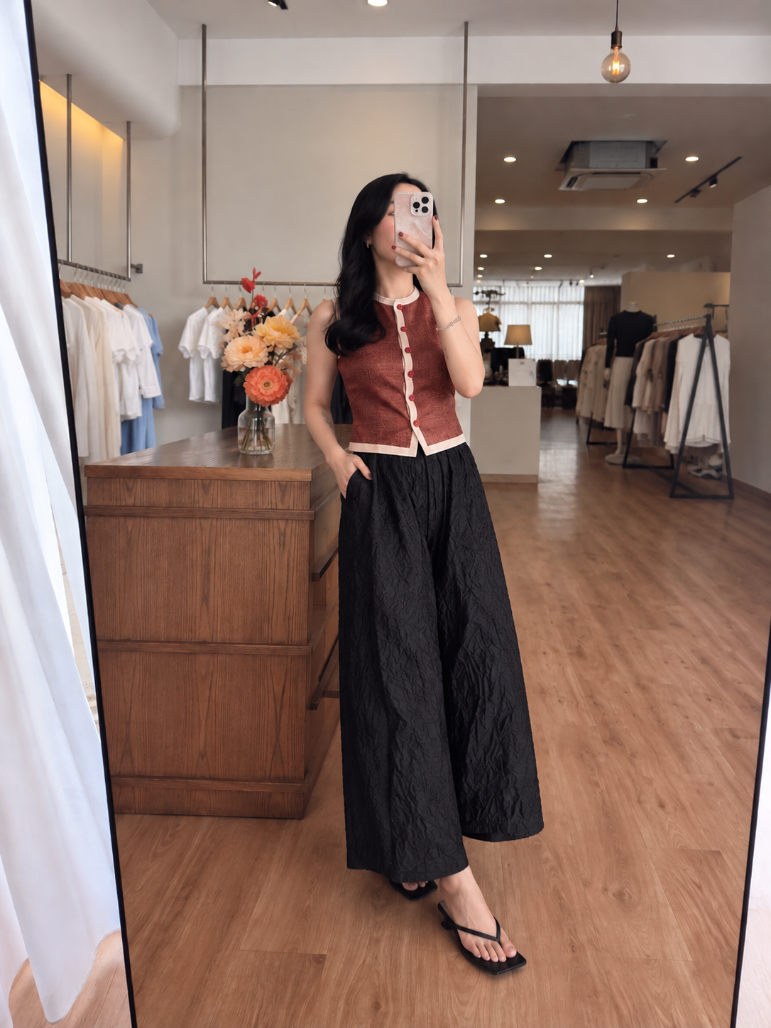 Jian Han Floral-Jacquard Balloon Pants