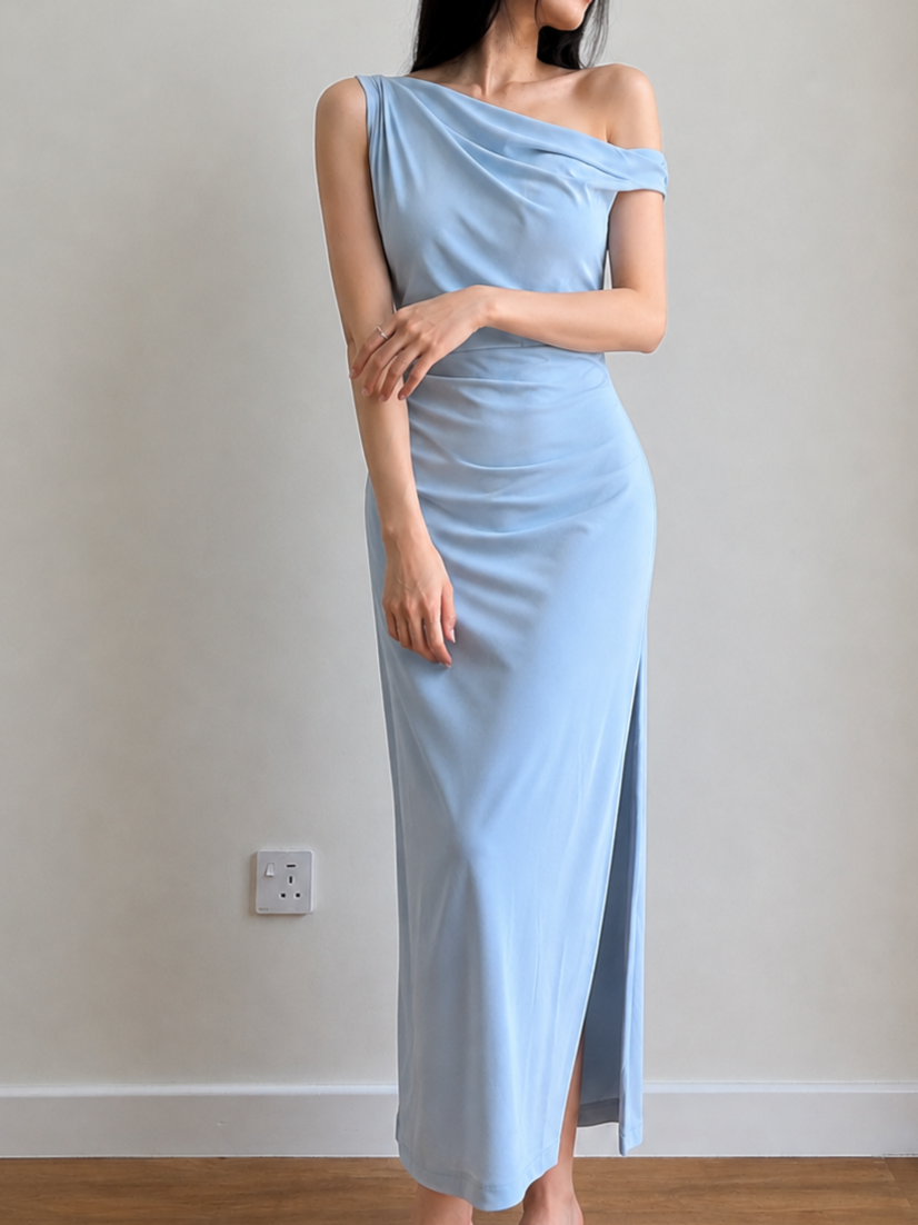 Chandler One-Shoulder Column Dress