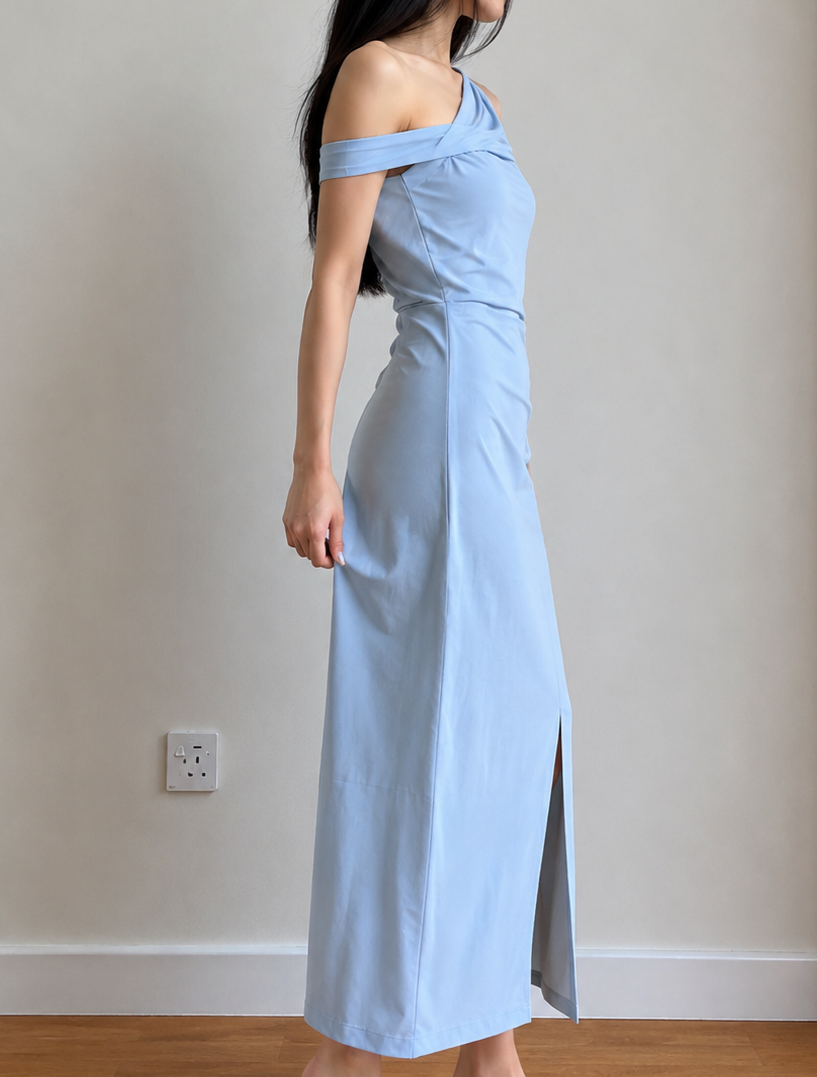 Chandler One-Shoulder Column Dress