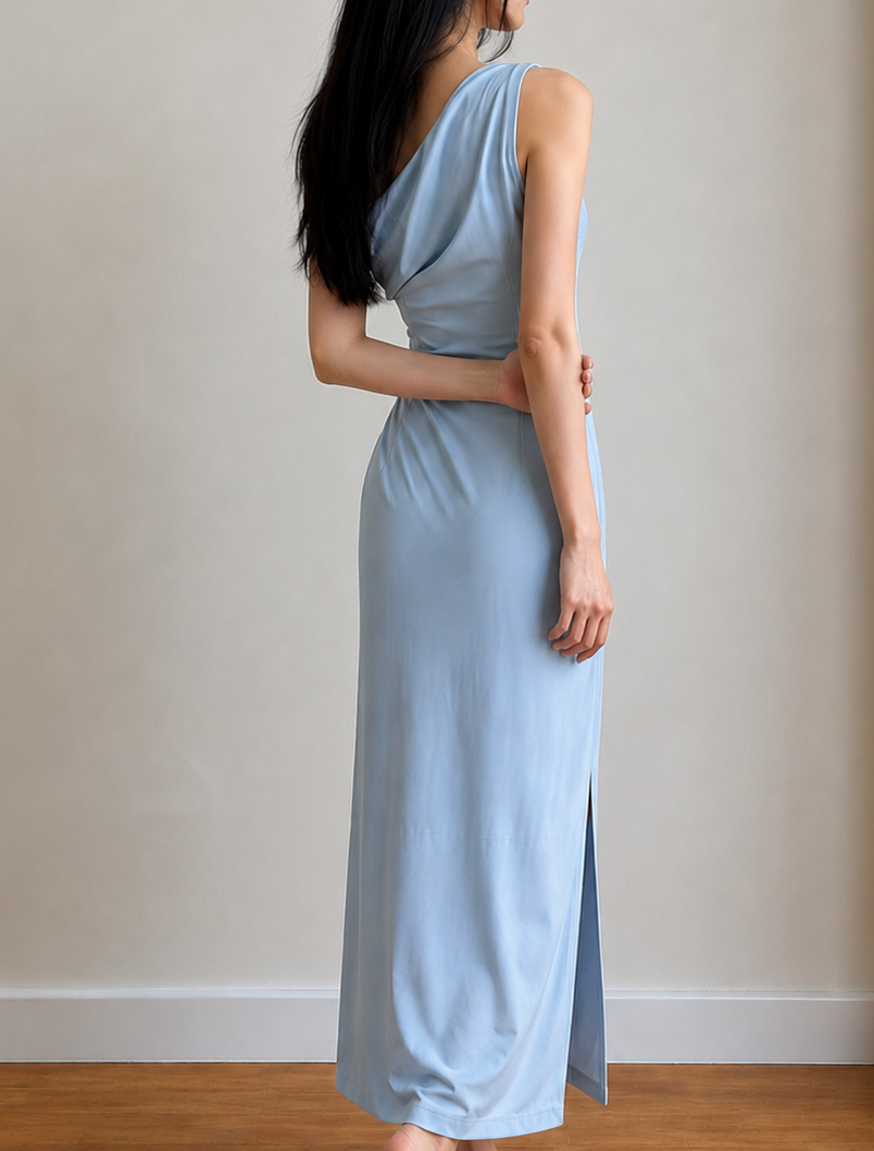 Chandler One-Shoulder Column Dress