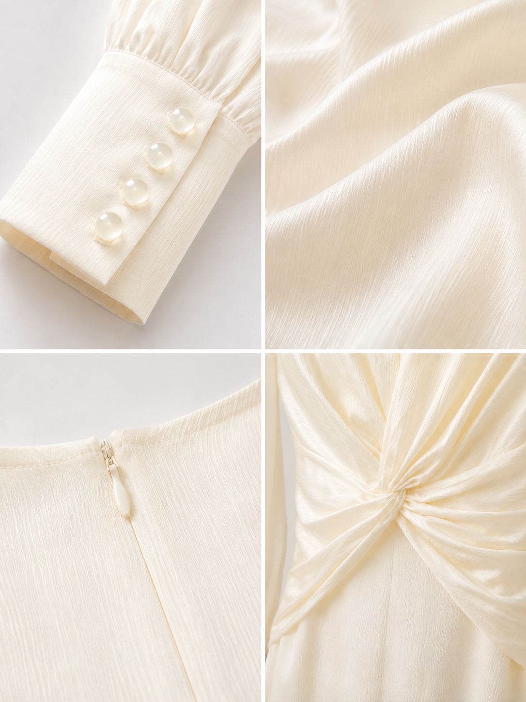 Cecelia Crinkle-Satin Twist-Front Dress