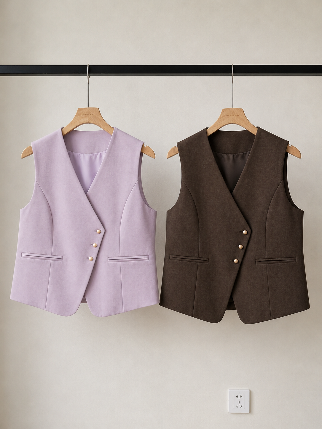 Vicky Asymmetric Button Vest