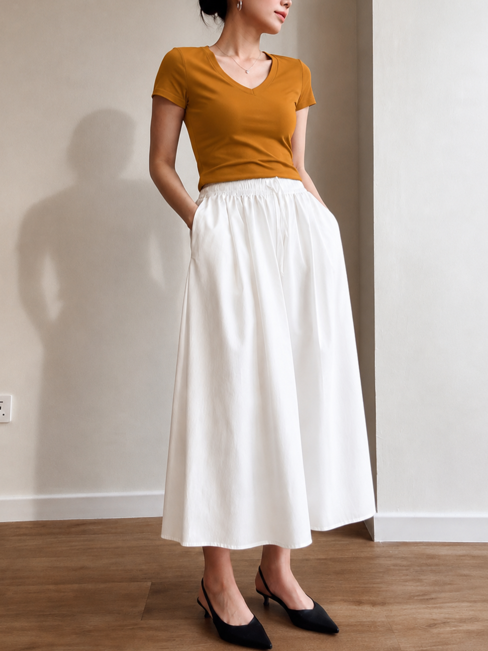 Van Textured Flowy Culottes