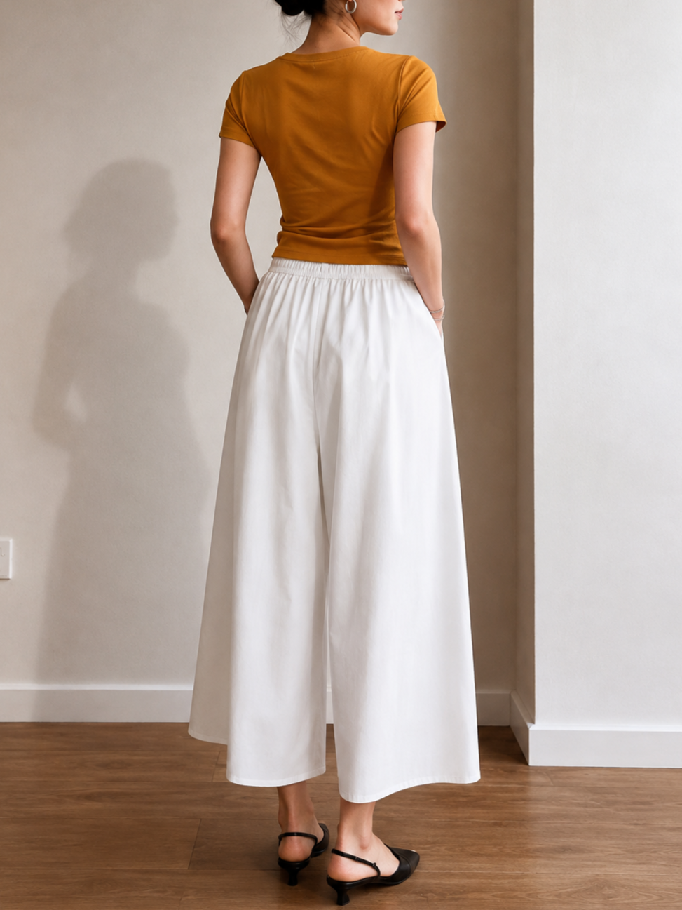 Van Textured Flowy Culottes