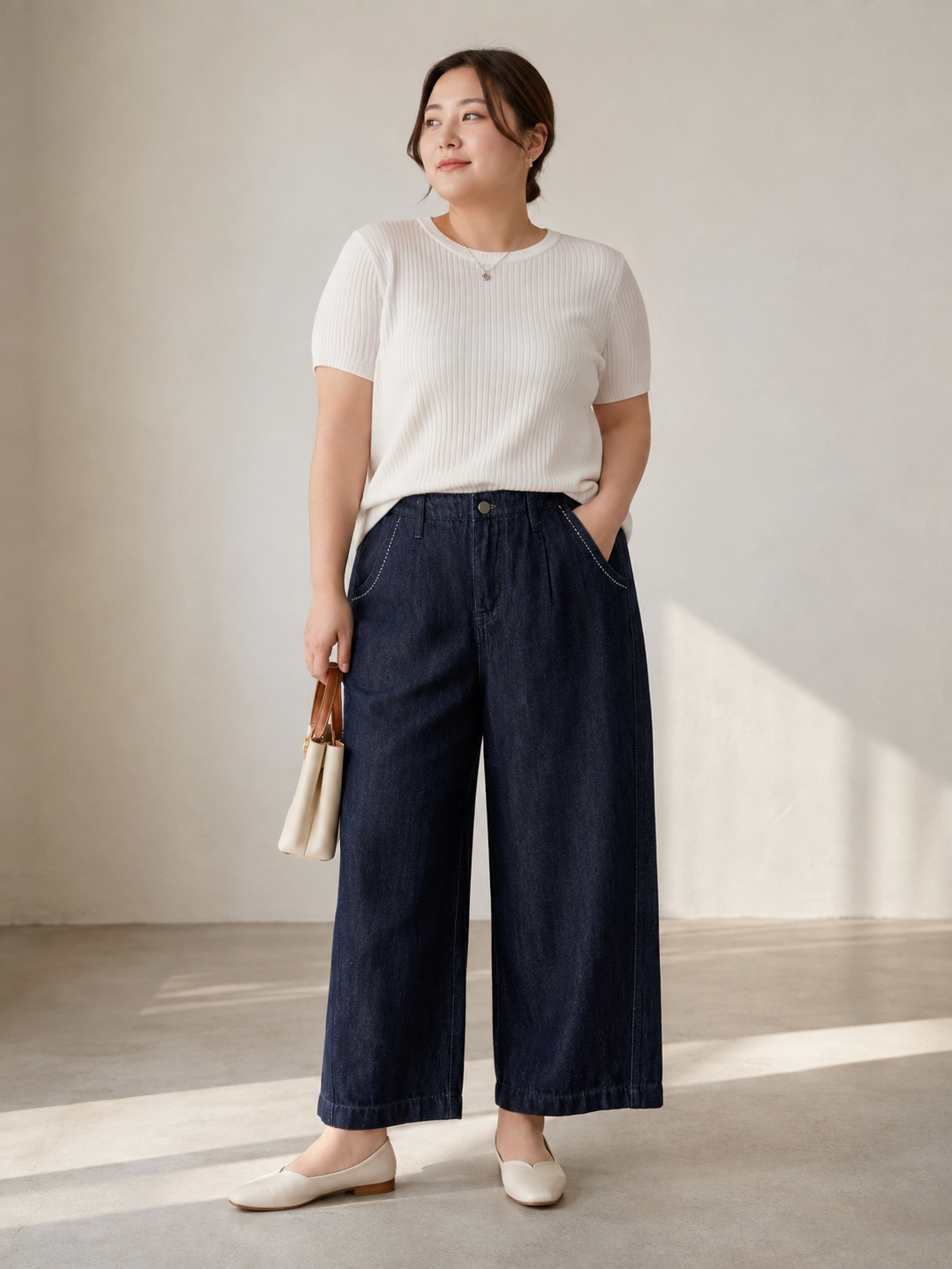 Venona Relaxed Wide-Leg Denim Pants (Discounted-XL size)