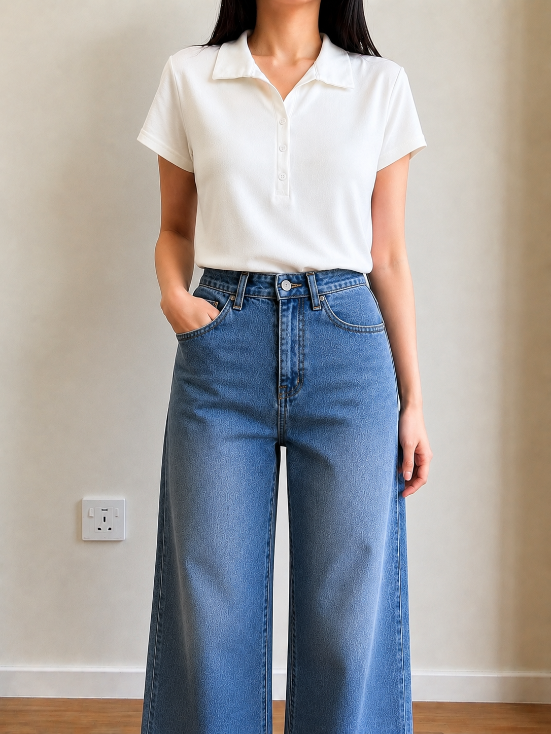 Neveah Buttoned Collar Top