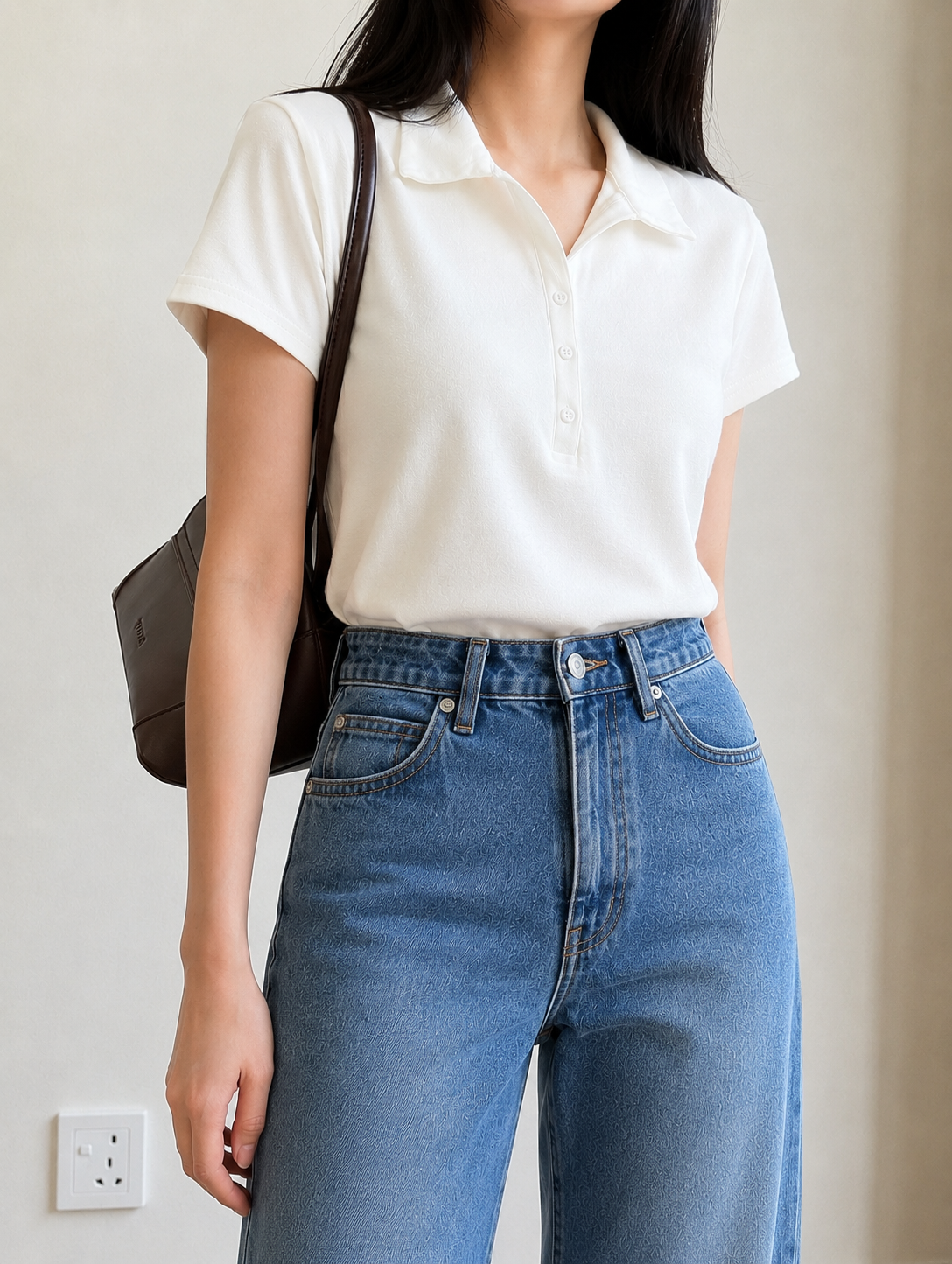 Neveah Buttoned Collar Top