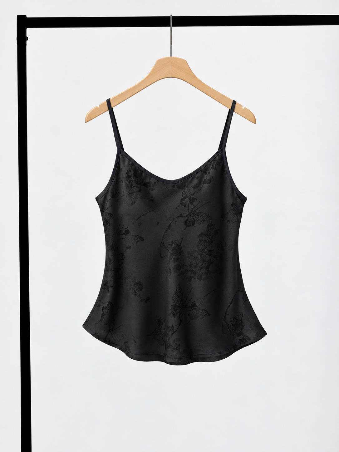 Yan Leng Padded Floral-Jacquard Satin Cami Top