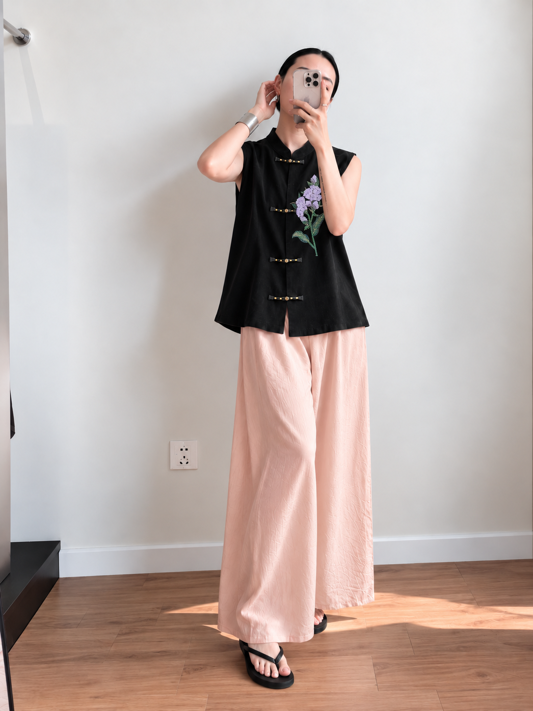 Yan Chu Acetate Barrel-Leg Culottes