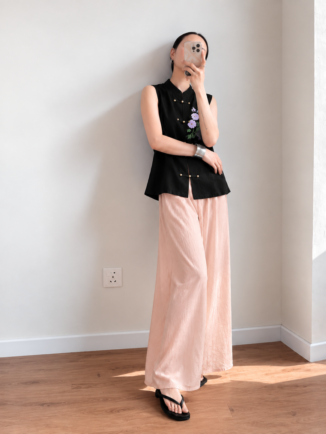 Yan Chu Acetate Barrel-Leg Culottes