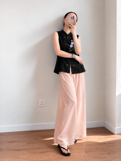 Yan Chu Acetate Barrel-Leg Culottes