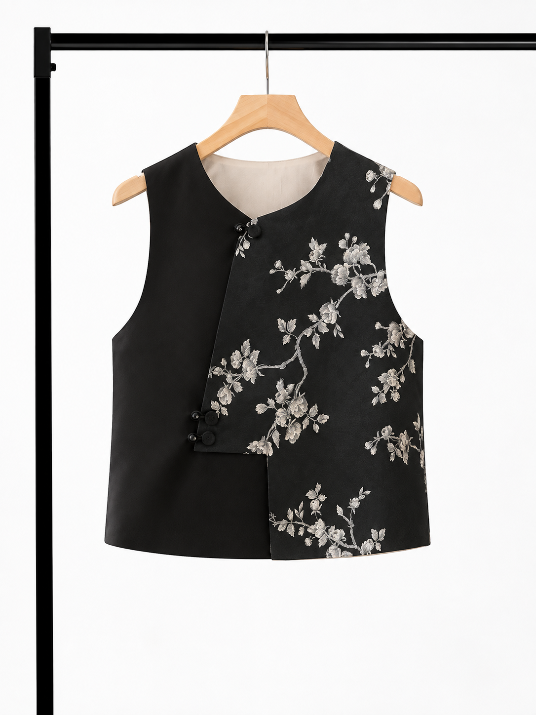 Yan Lu Floral-Jacquard Oriental Vest