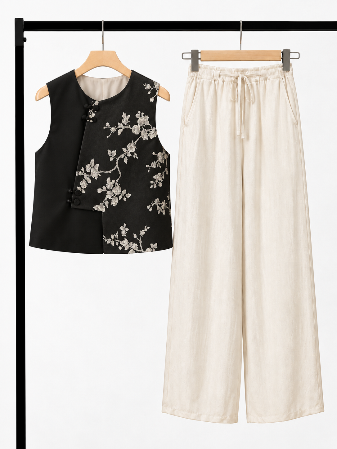 Yan Lu Floral-Jacquard Oriental Vest