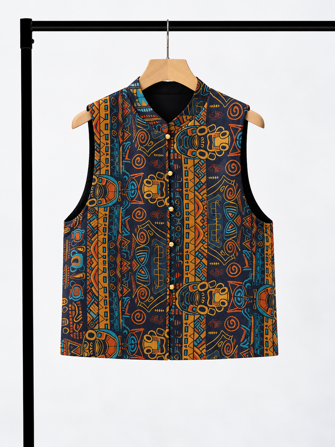 Yan Man Reversible Sequin-Floral Silk-Velvet Oriental Vest