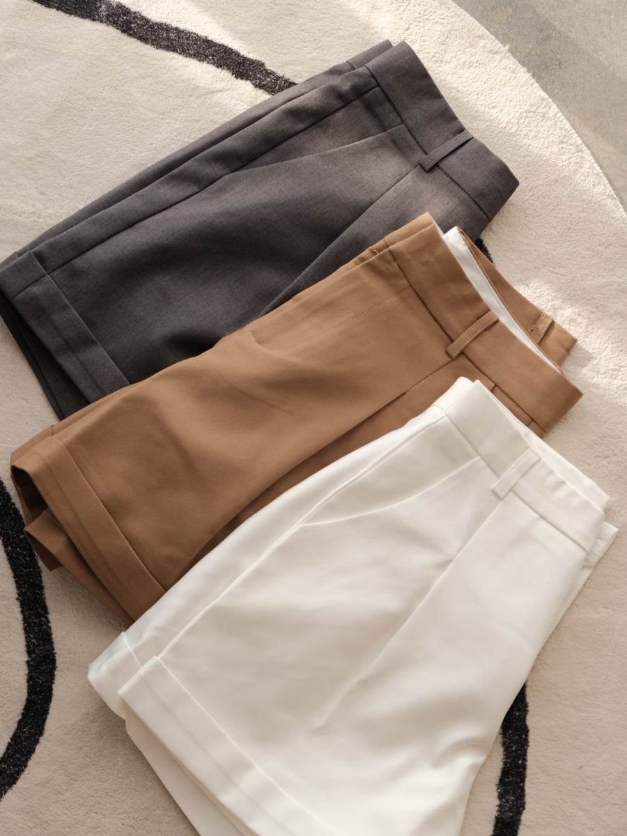 Eugene High Waisted Shorts (With Belt)-The Black Bow-