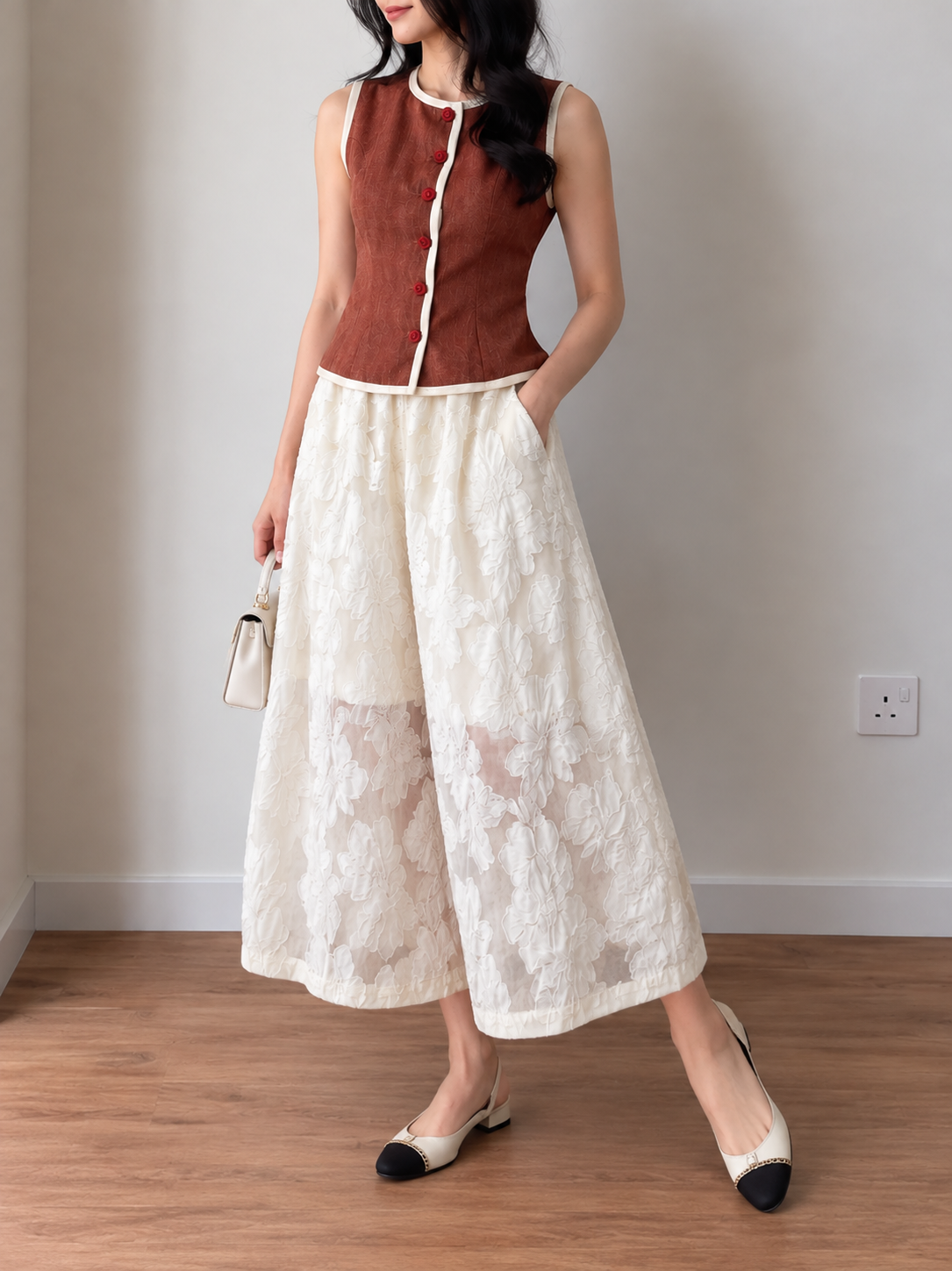 Jian Han Floral-Jacquard Balloon Pants
