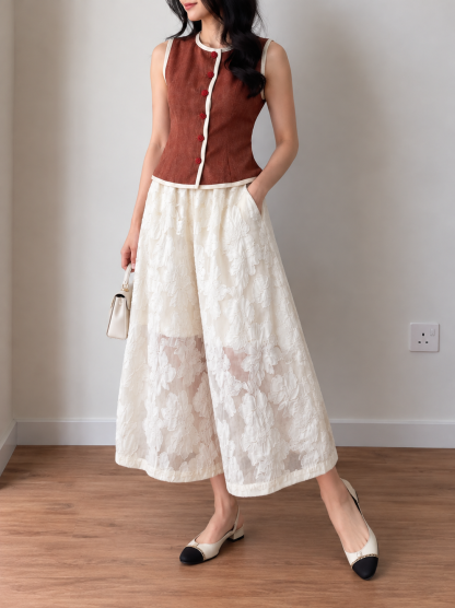 Jian Han Floral-Jacquard Balloon Pants