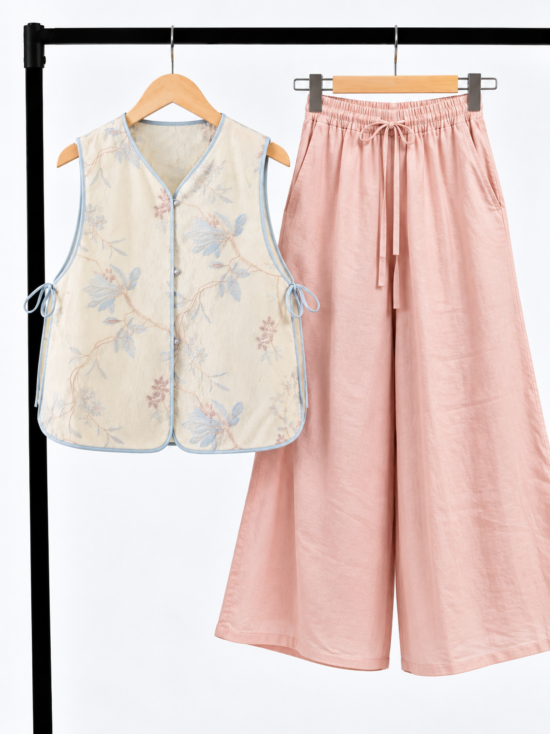 Yun Xi Orchid-Embroidered Sheer Vest