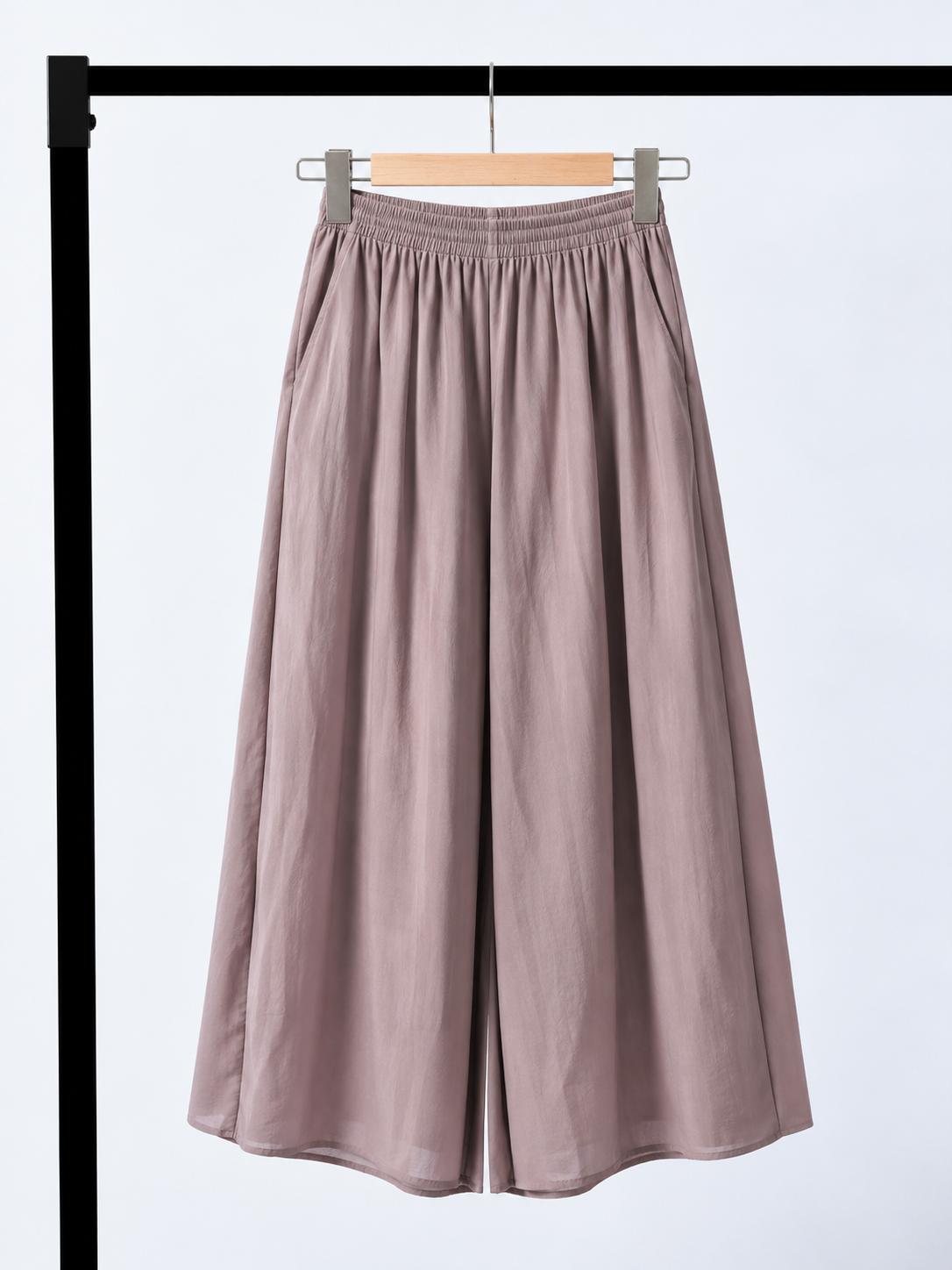 Yan Hang Sofr-Draped Wide Leg Pants