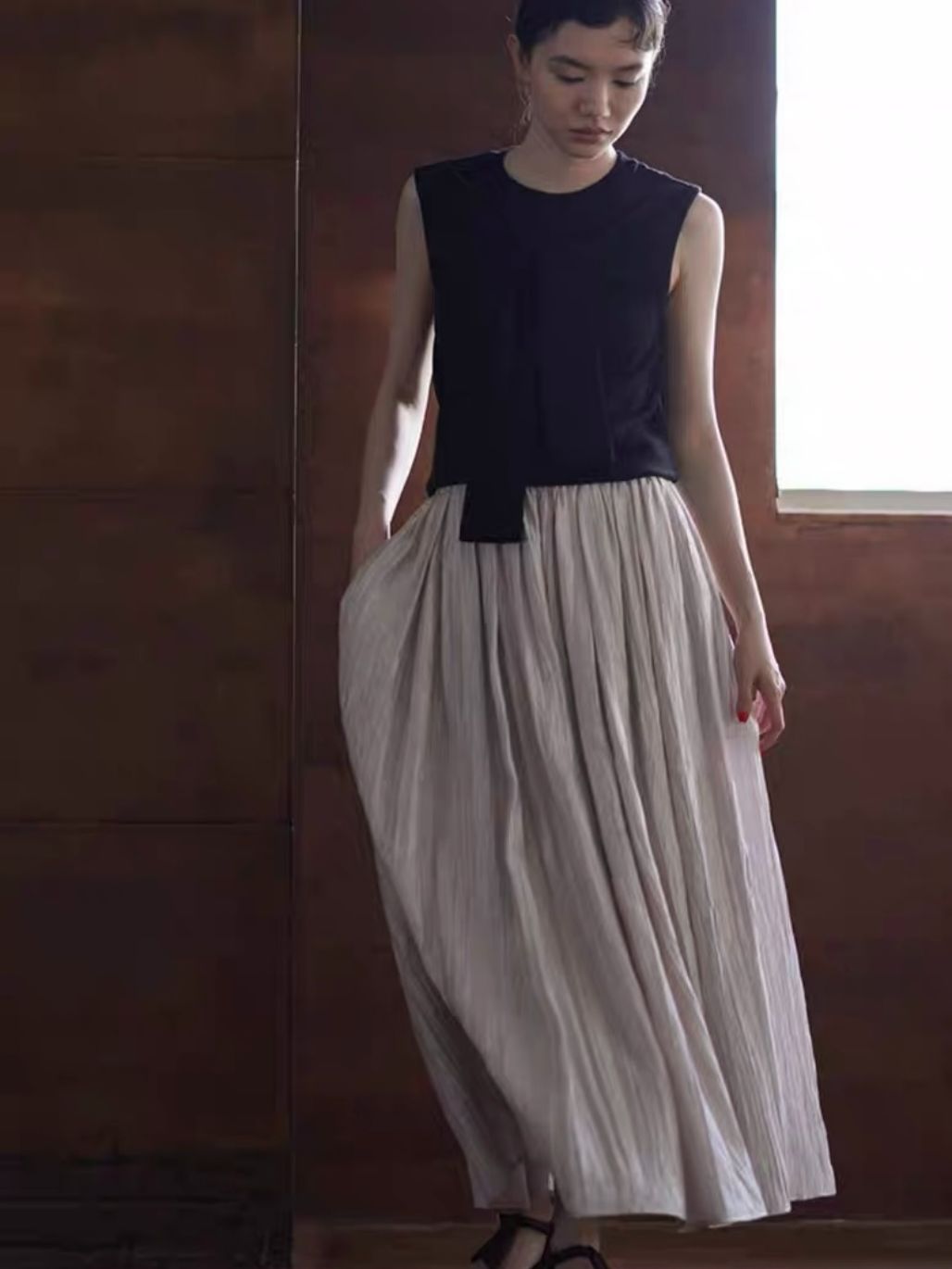 Haddie Textured Flowy Skirt