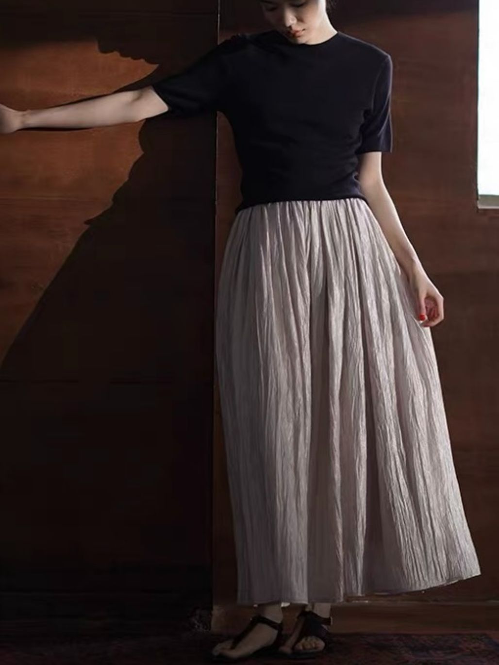 Haddie Textured Flowy Skirt