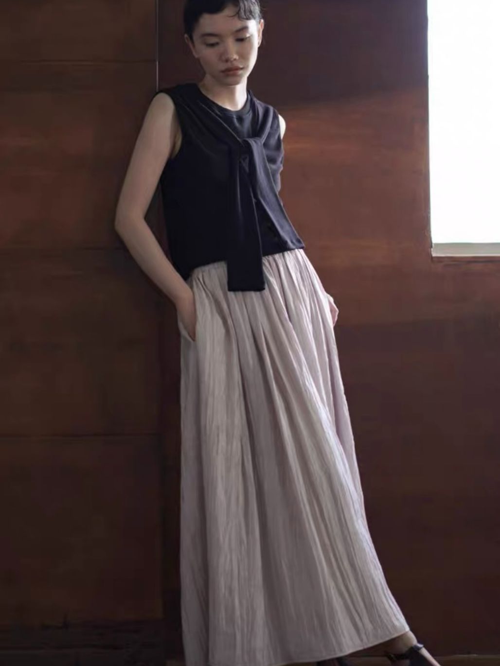 Haddie Textured Flowy Skirt