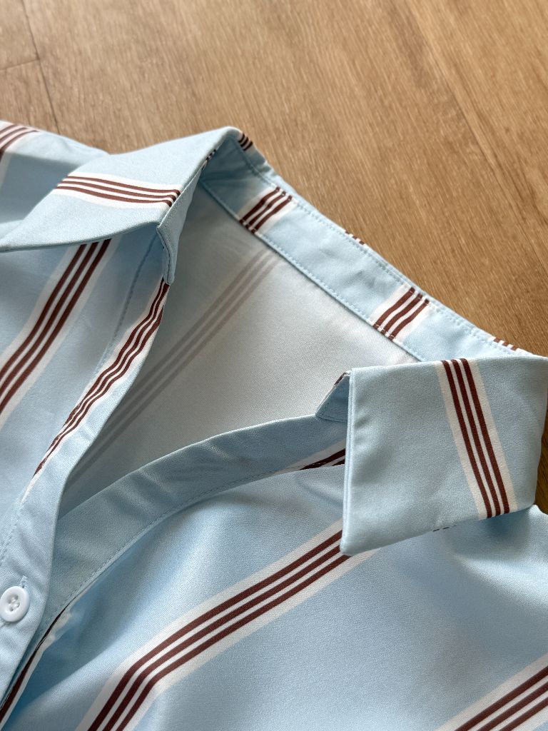 Venna Waist Tie Stripe Shirt