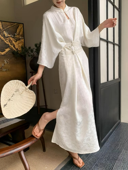 Ding Rou Stand Collar Oriental Dress-The Black Bow-