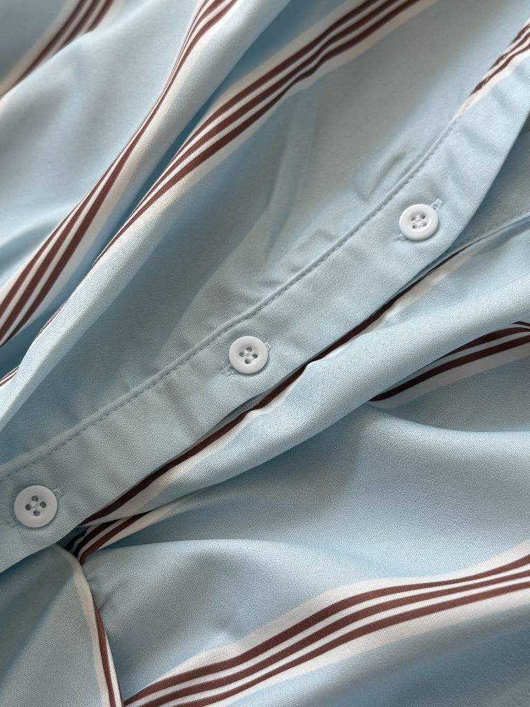 Venna Waist Tie Stripe Shirt