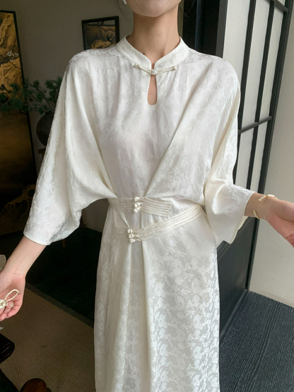 Ding Rou Stand Collar Oriental Dress-The Black Bow-