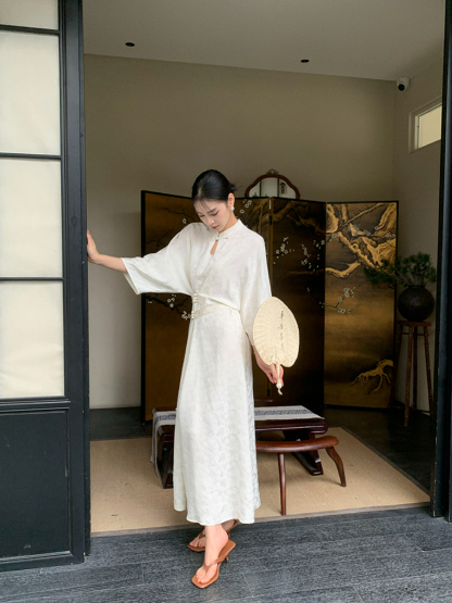 Ding Rou Stand Collar Oriental Dress-The Black Bow-