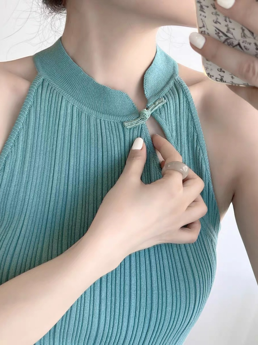 Li Ye Halter Neck Oriental Top