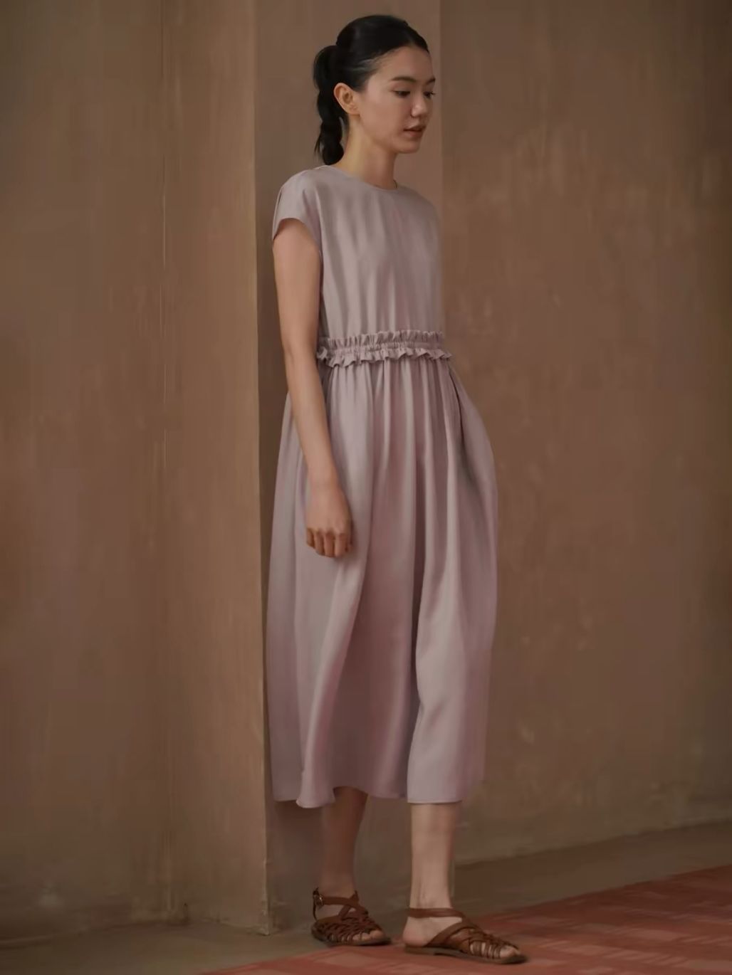 Hadyn Ruffle Trim Drawstring Casual Dress