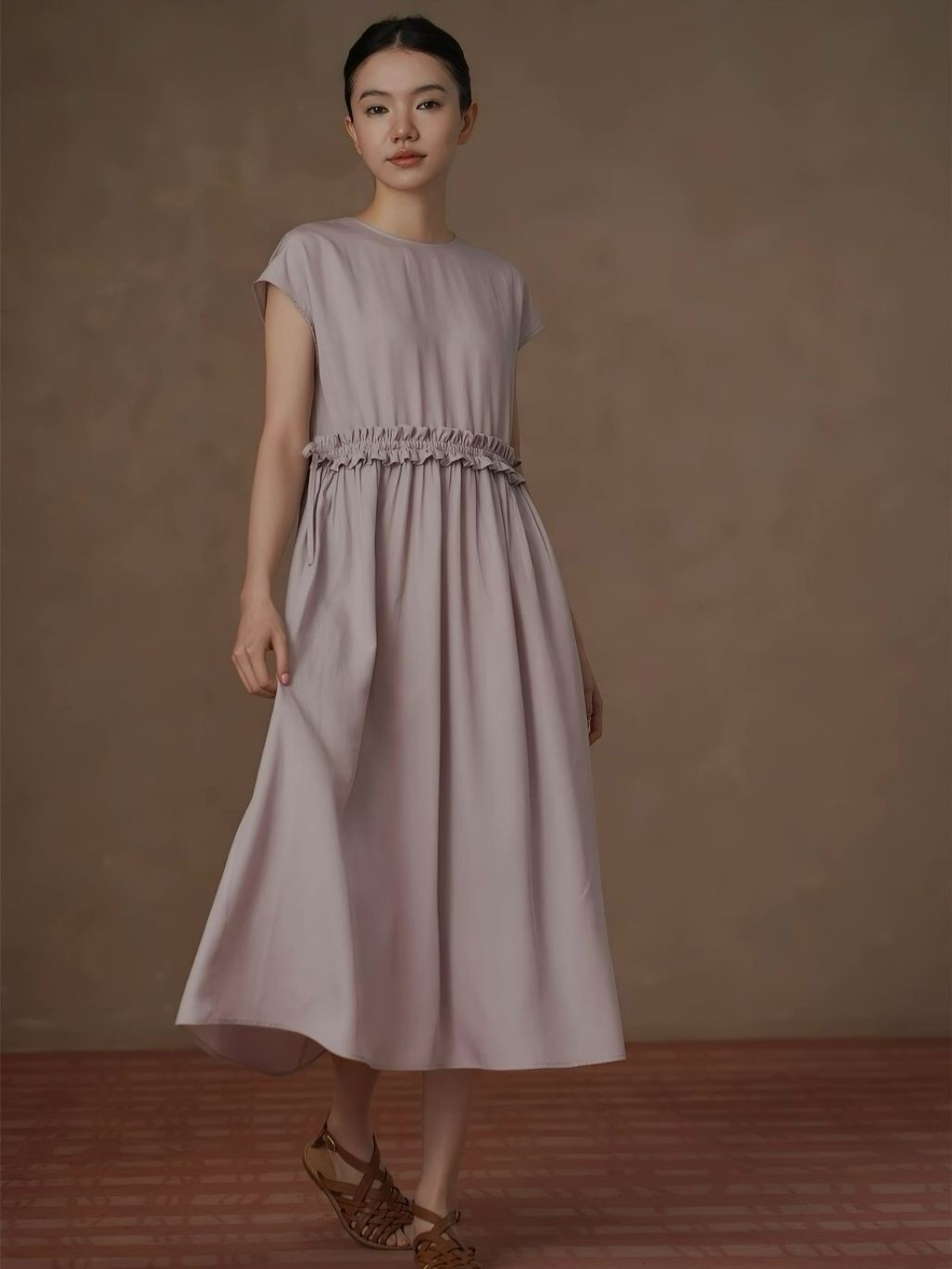 Hadyn Ruffle Trim Drawstring Casual Dress