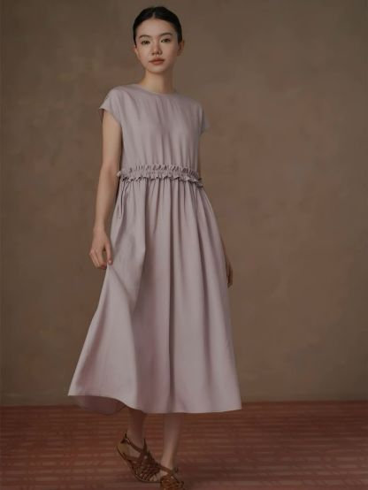 Hadyn Ruffle Trim Drawstring Casual Dress