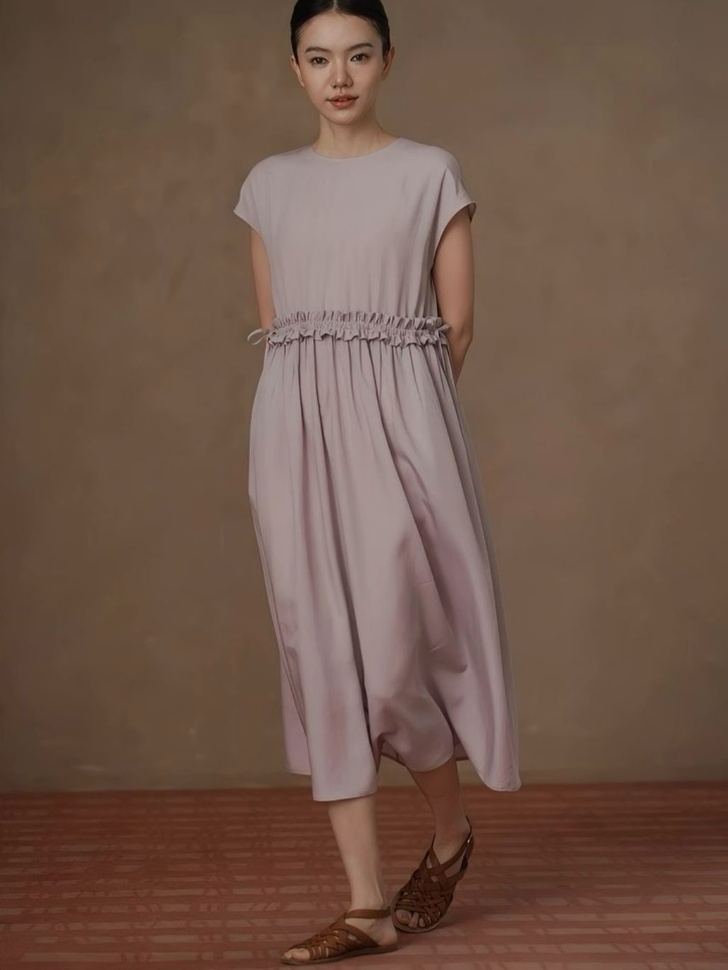 Hadyn Ruffle Trim Drawstring Casual Dress