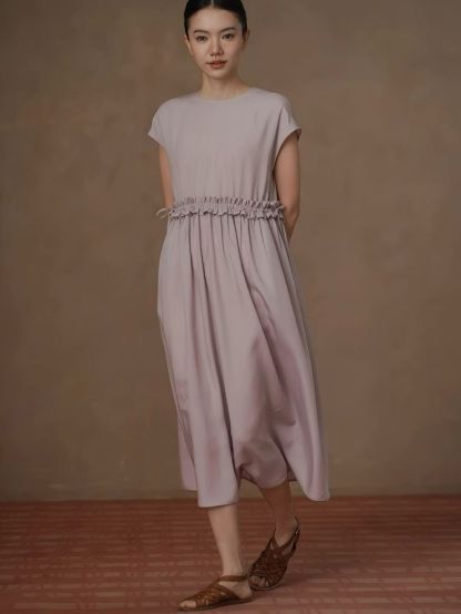 Hadyn Ruffle Trim Drawstring Casual Dress