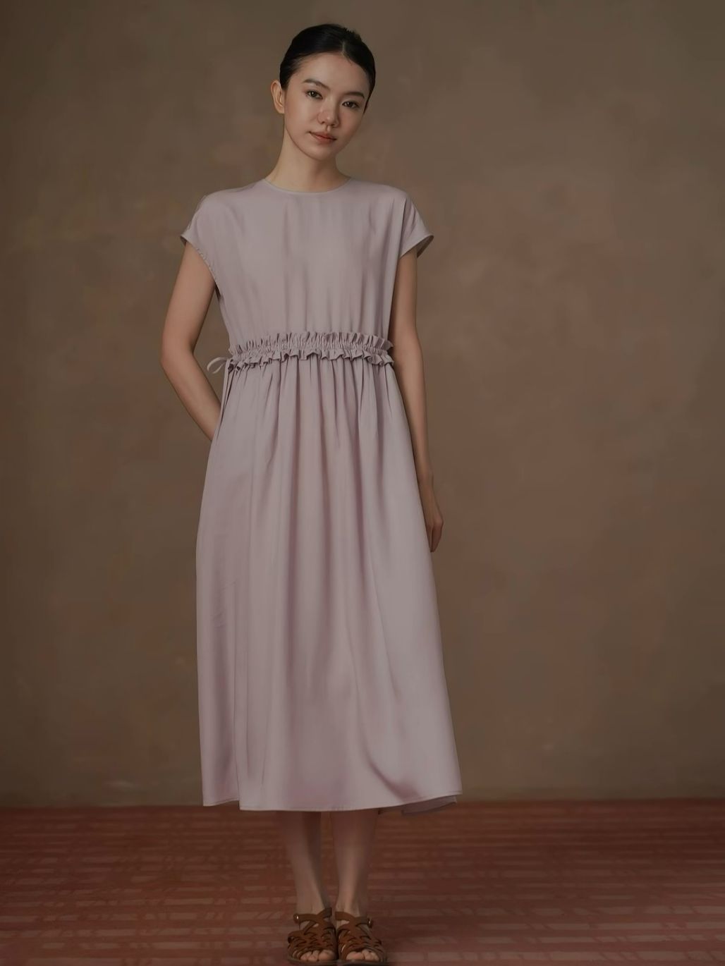 Hadyn Ruffle Trim Drawstring Casual Dress