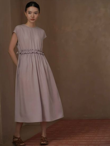 Hadyn Ruffle Trim Drawstring Casual Dress