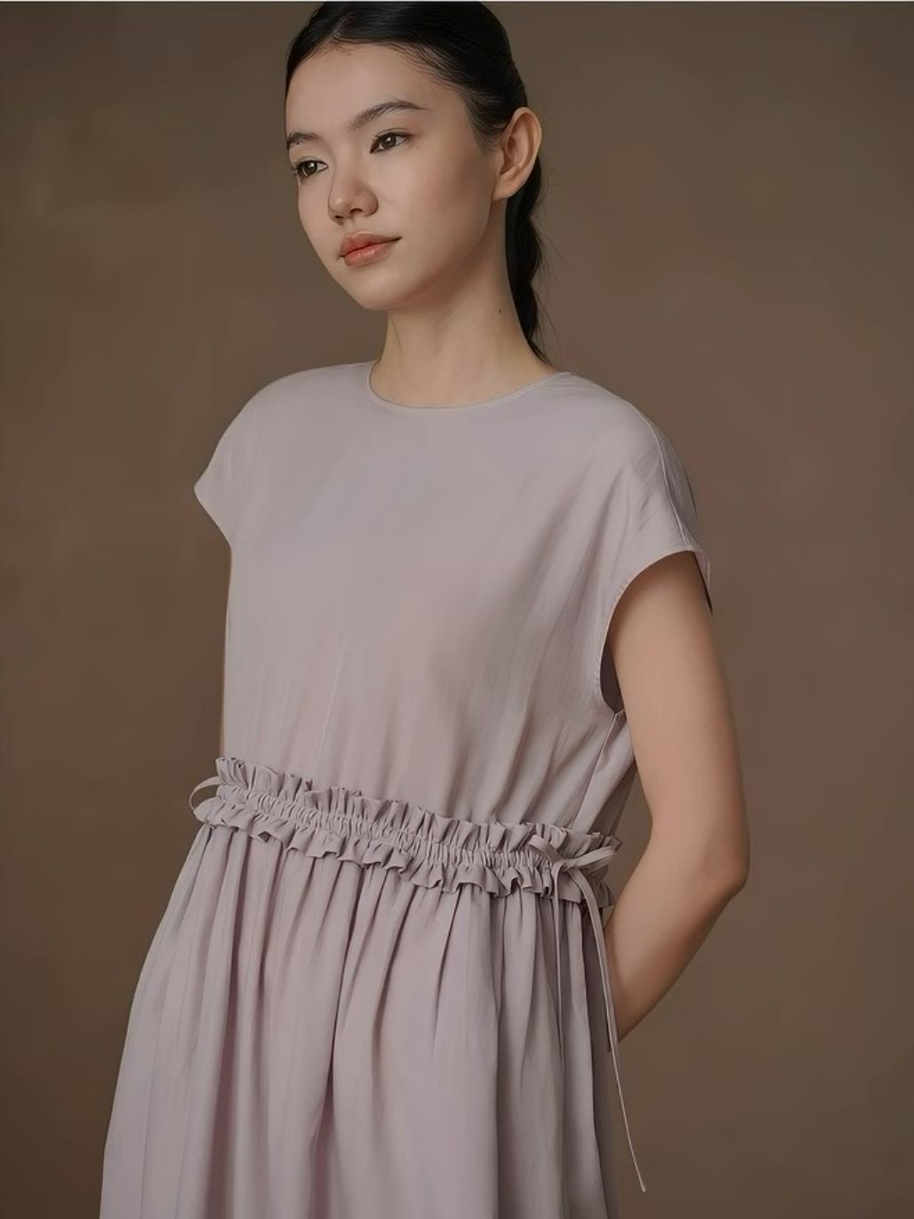 Hadyn Ruffle Trim Drawstring Casual Dress