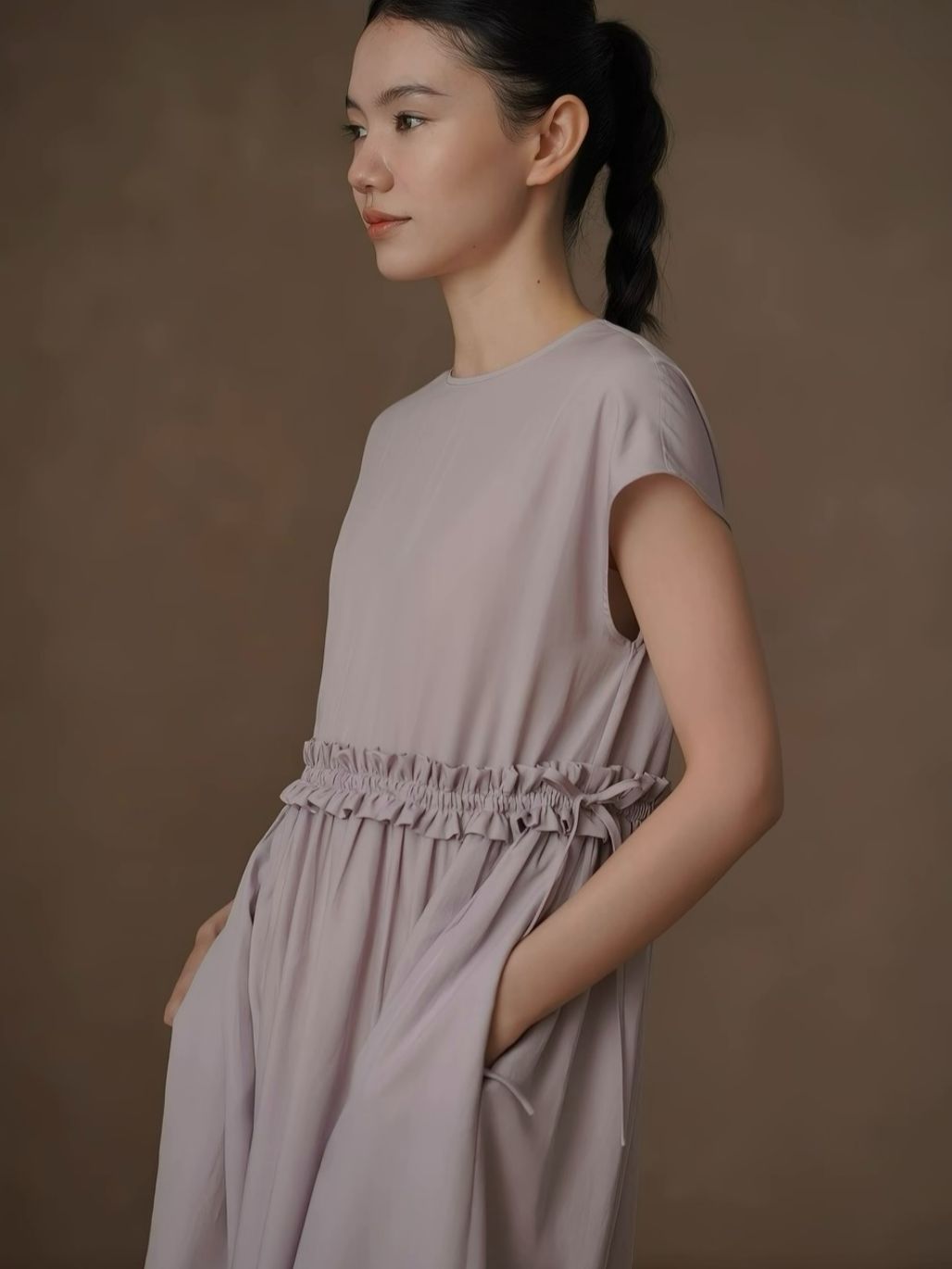 Hadyn Ruffle Trim Drawstring Casual Dress
