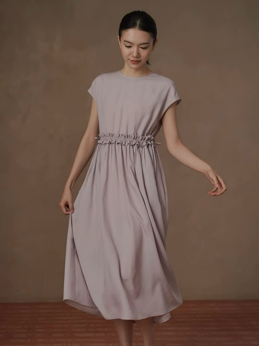 Hadyn Ruffle Trim Drawstring Casual Dress